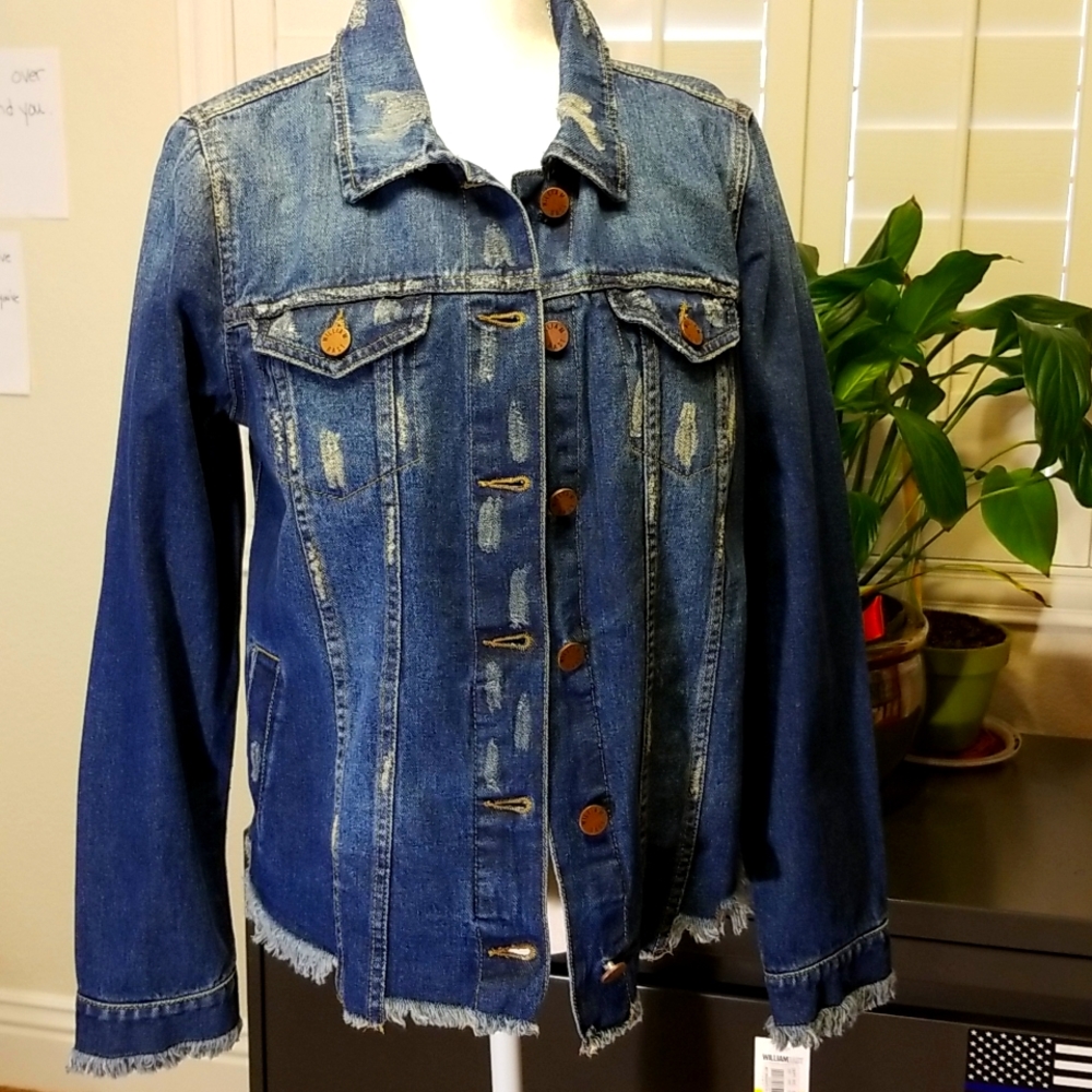 William Rast distressed denim jacket